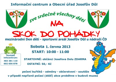 V Josefově dole zvou děti Na skok do pohádky