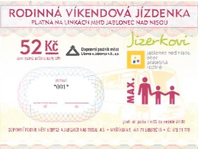 Víkendová rodinná jízdenka je bestseller Jablonecké rodiny