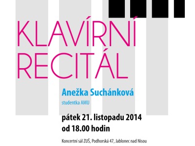 Anežka Suchánková představí díla klasiků na svém klavírním recitálu