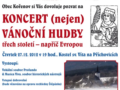 V kostele na Příchovicích uslyšíte vánoční hudbu třech století