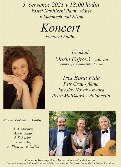 Koncert v lučanském kostele obohatí sopranistka Marie Fajtová