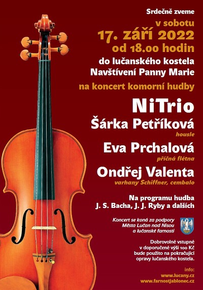 NiTrio uslyšíte v lučanském kostele Navštívení Panny Marie
