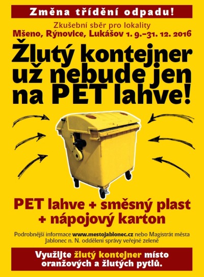 Zkušební svoz plastů se v Jablonci rozbíhá postupně