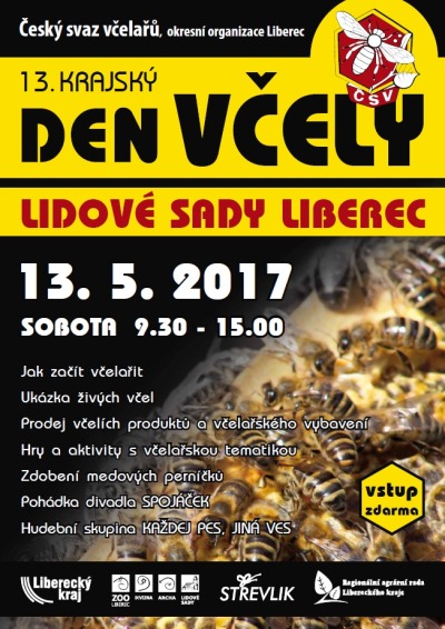 Krajský den včely letos proběhne v libereckých Lidových sadech