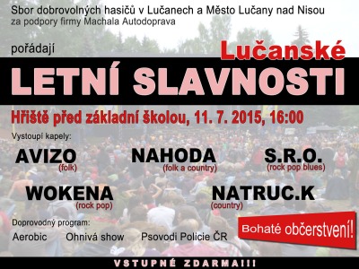 Lučanské letní slavnosti přinášejí hudbu i doprovodný program