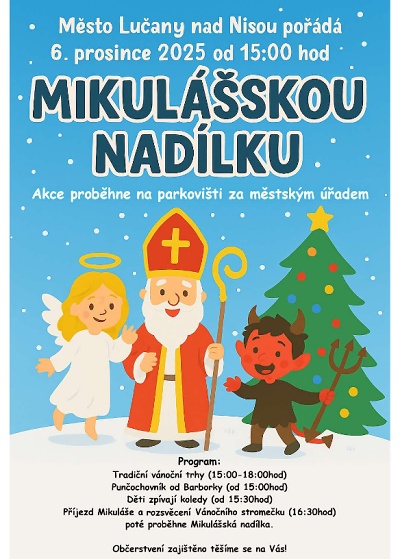 Mikulášská nadílka v Lučanech láká děti na sobotu 6. prosince
