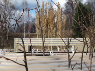 Autor foto:Archív magistrátu města Jablonec nad Nisou Model návrhu slunečního pavilonu je vystavený na radnici do konce září