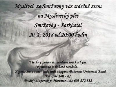 Autor foto:Archiv kulturní středisko město Smržovka Na Smržovce chystají myslivecký ples