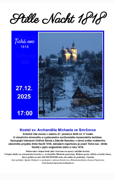 Stille Nacht 1818 je vánoční koncert ve smržovském kostele 