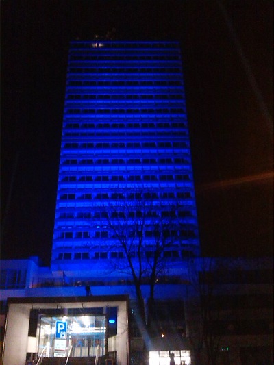 Podruhé se sídlo Libereckého kraje zahalí do modré barvy