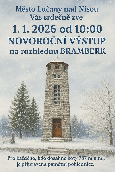 Z Lučan se půjde na Nový rok na rozhlednu Bramberk