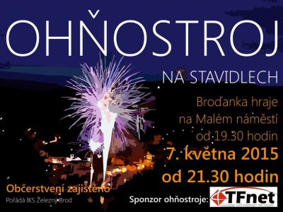 Ohňostroj na Stavidlech v Železném Brodě