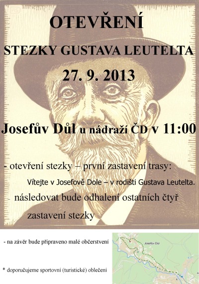 V Josefově Dole slavnostně otevřou stezku Gustava Leutelta