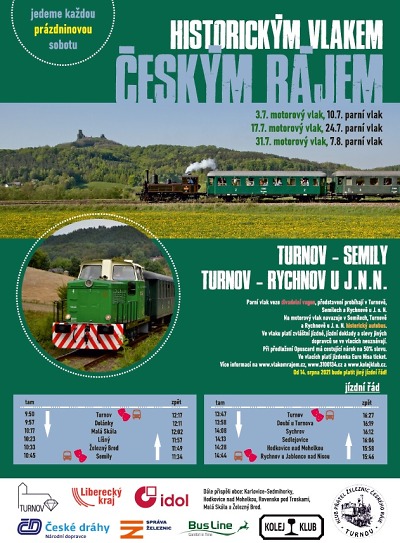 Historické vlaky zajíždí o prázdninách tentokrát i do Rychnova