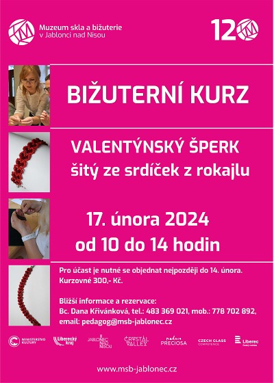 Únorový bižuterní kurz v jabloneckém muzeu