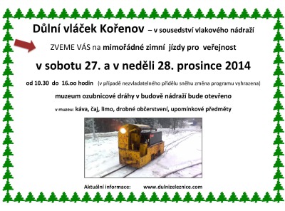 U kořenovského nádraží se můžete svézt důlním vláčkem