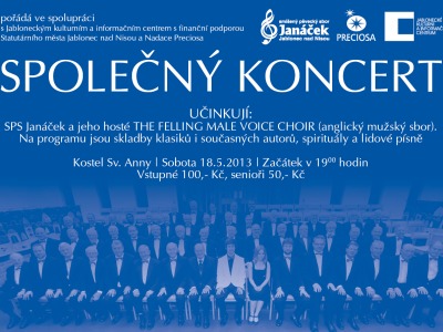 Na společném koncertě zazpívají sbor Janáček a hosté z Newcastlu