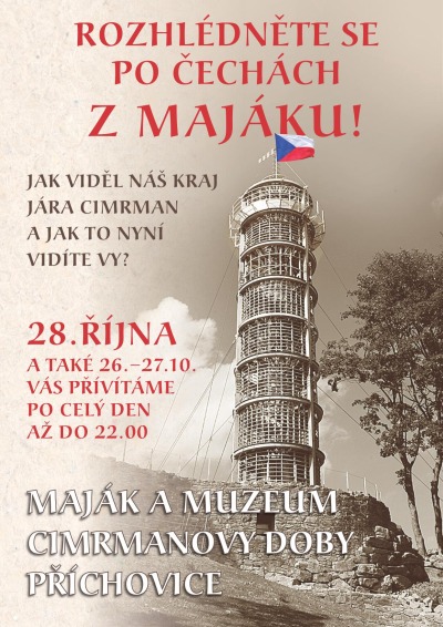 Rozhlédnutí a křest Majáku Járy Cimrmana na Příchovicích