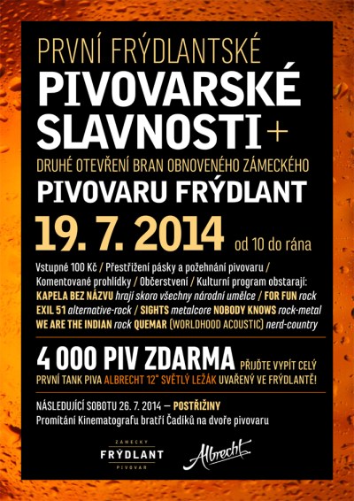 Frýdlantský pivovar pořádá první pivovarské slavnosti