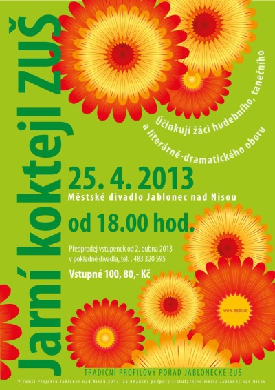 Jablonecká ZUŠ opět připravuje Jarní koktejl