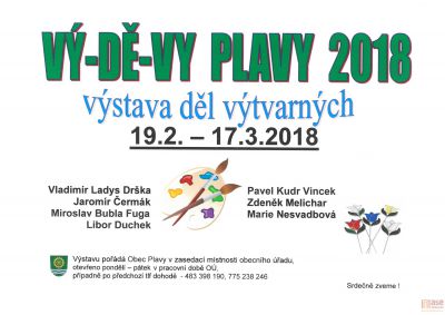 Pozvánka na výstavu VÝ-DĚ-VY Plavy 2018