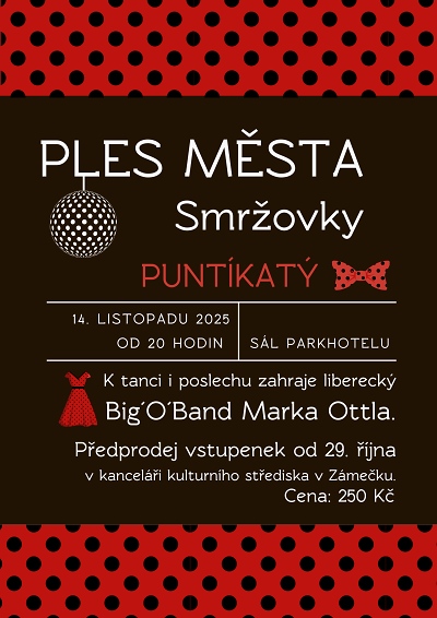 Ples města Smržovky bude tentokrát puntíkatý