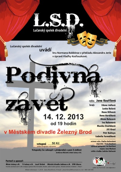 Divadelníci z Lučan představí v Železném Brodě komedii Podivná závěť