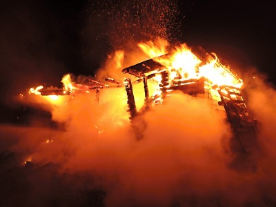 V noci shořela chatka v Proseči nad Nisou