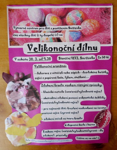 Ve Sněžence si děti ozdobí kraslice a vytvoří velikonoční dekorace