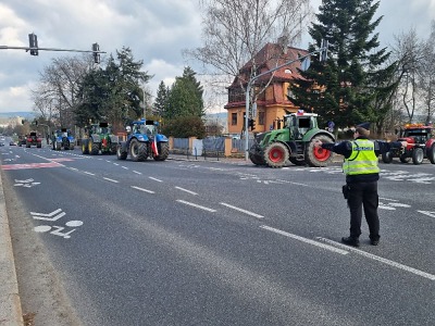 Protest zemědělců v Jablonci se obešel bez incidentů