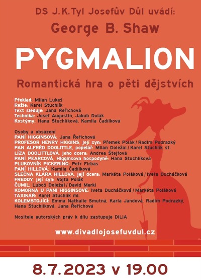Josefodolští ochotníci sehrají slavný Pygmalion