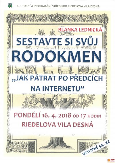 Sestavte si svůj rodokmen v Riedelově vile v Desné 