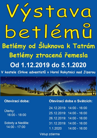 Betlémy od Šluknova k Tatrám ukazuje výstava v Rokytnici