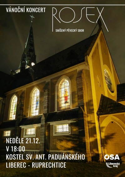 Vánoční koncert pěveckého sboru ROSEX opět v ruprechtickém kostele