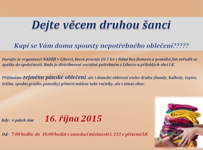 Lidem bez domova pomůže v zimě šatstvo od úředníků krajského úřadu