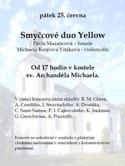 Smyčcové duo Yellow rozezní kostel sv. Archanděla Michaela