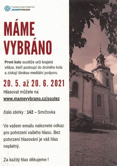 Smržovský kostel soutěží o výhru i možný příspěvek