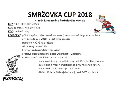 Florbalový Smržovka cup proběhne počtvrté ve sportovní hale