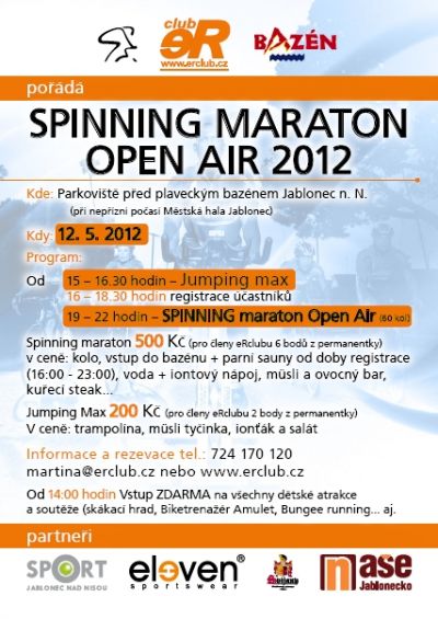 Spinning maraton už v sobotu 12. května 2012