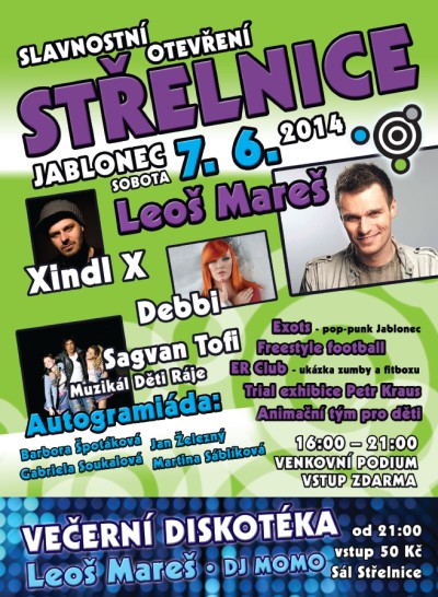 Jabloneckou Střelnici otevřou Mareš, Tofi i Špotáková a Soukalová