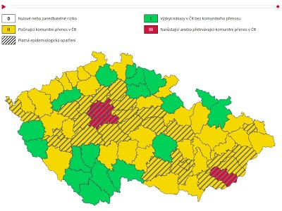Autor foto:Archiv MZCR Liberecký kraj v zelené zóně, od 5. října zůstanou střední školy otevřené