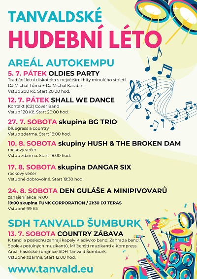 Hudební léto na kempu Tanvaldský Špičák 2024