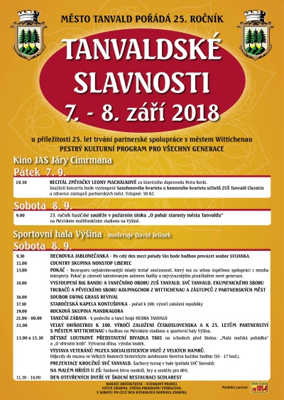 Tanvaldské slavnosti jsou letos jubilejní