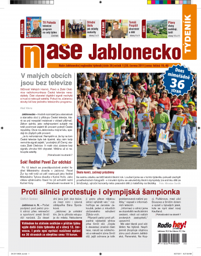 Dvacáté šesté číslo týdeníku Naše Jablonecko i s magazínem TV Pohoda