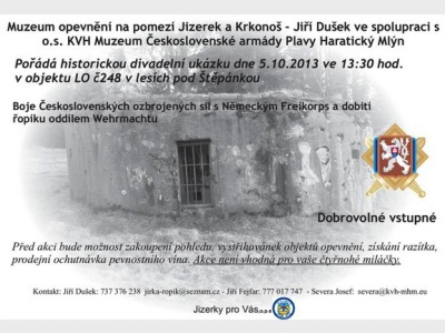 Muzeum opevnění pod Štěpánkou ukončí ukázkou svou sezonu