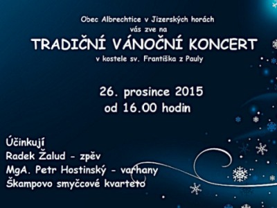 Albrechtický kostel oživí na Štěpána vánoční koncert