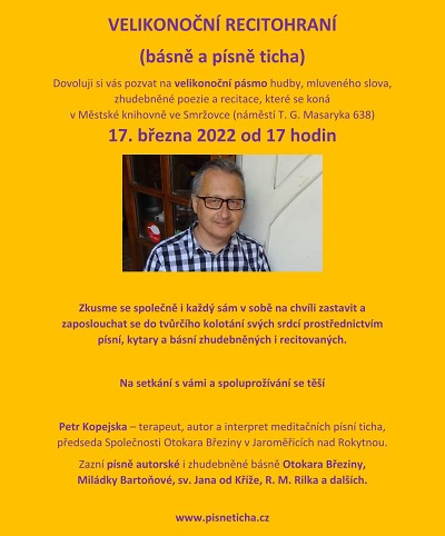 Velikonoční recitohraní na Smržovce v podání Petra Kopejsky