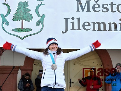 V Jilemnici přivítali po návratu z olympiády Veroniku Vítkovou