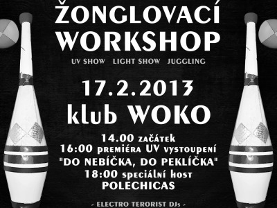 Fireshow JBC pořádá v klubu Woko další Žonglovací workshop