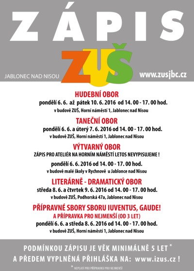 ZUŠ Jablonec hledá nové talenty